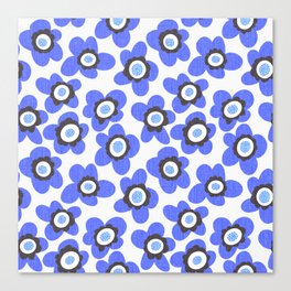 Groovy Flowers - blue Canvas Print