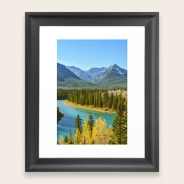 Scenic River and Montain Framed Art Print