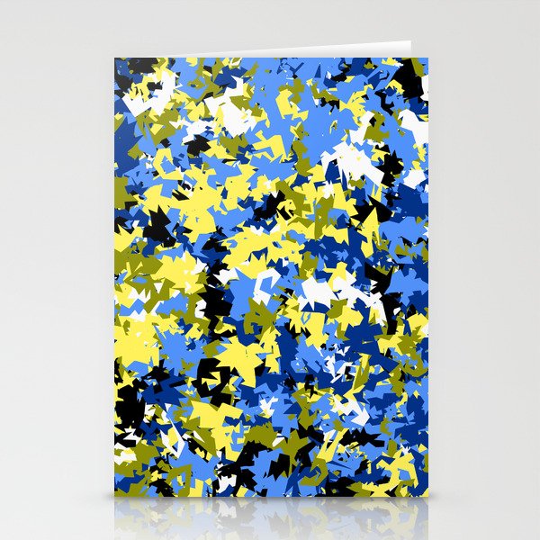 Blue-Yellow camouflage Stationery Cards