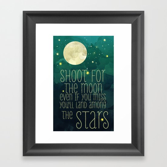 The moon and stars Framed Art Print