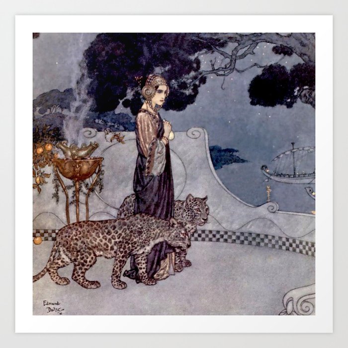 “Circe With Leopards” by Edmund Dulac Art Print
