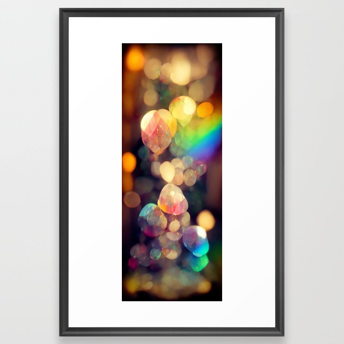 Prismatic Shift - Glittering Rainbow Crystals Framed Art Print