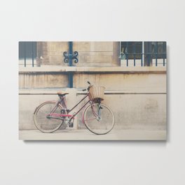 a pretty bicycle photograph Metal Print | Wanderlustart, Photo, Englishdecor, Travelphotography, Vintagebicycle, Cambridgephotograph, Reddecor, Redbicycleprint, Englandprint, Color 