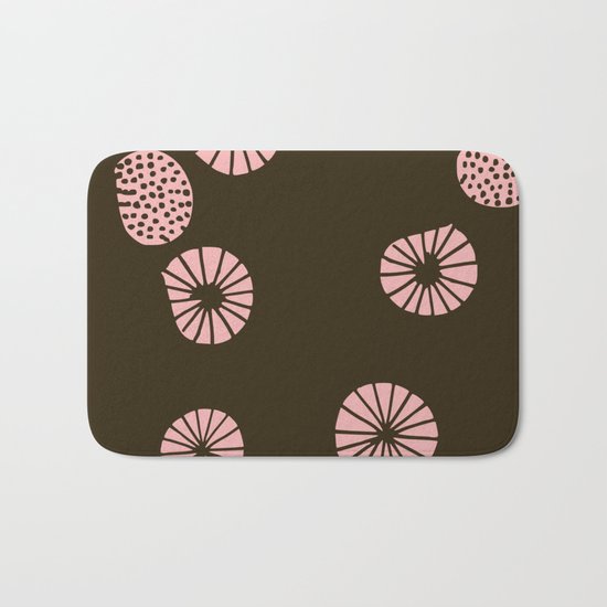 Dandelion flying brown Bath Mat
