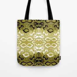 Snake skin scales texture. Seamless pattern black yellow gold white background. simple ornament Tote Bag