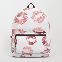 Girly Fashion Lips Rose Gold Lipstick Pattern Backpack