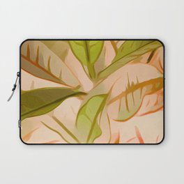 Modern Abstract Botanical Green Peach Laptop Sleeve