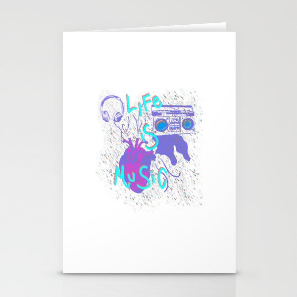 Music Is Life Stationery Cards