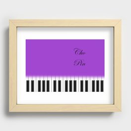 Violet, twisted Chopin name and piano keyboard Recessed Framed Print