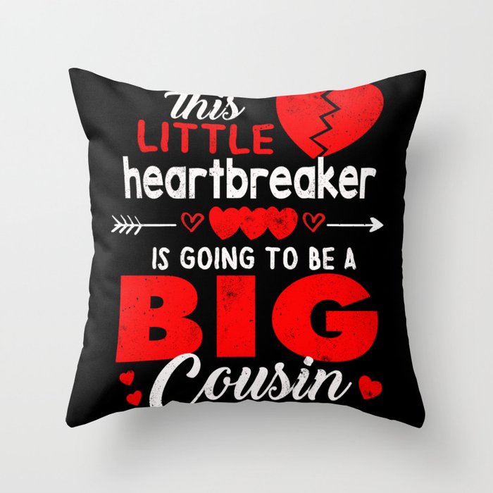 Cousin Baby Reveal Hearts Day Valentines Day Throw Pillow