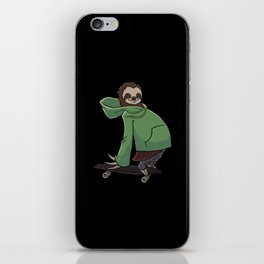 Sloth Skateboarding on a Longboard iPhone Skin
