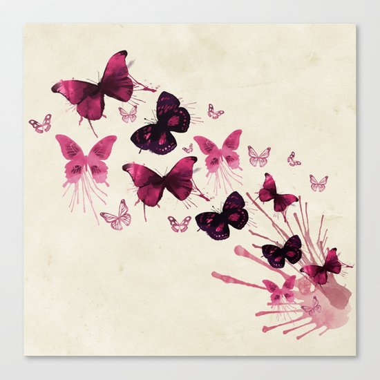 Butterflies Watercolor Canvas Print