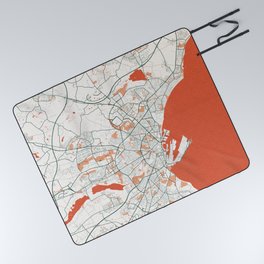 Aarhus City Map of Denmark - Bohemian Picnic Blanket