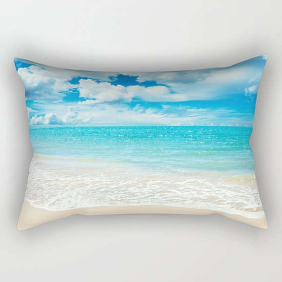 Beach - Ocean - Clouds - Water - Waves Rectangular Pillow