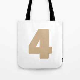 4 (Tan & White Number) Tote Bag