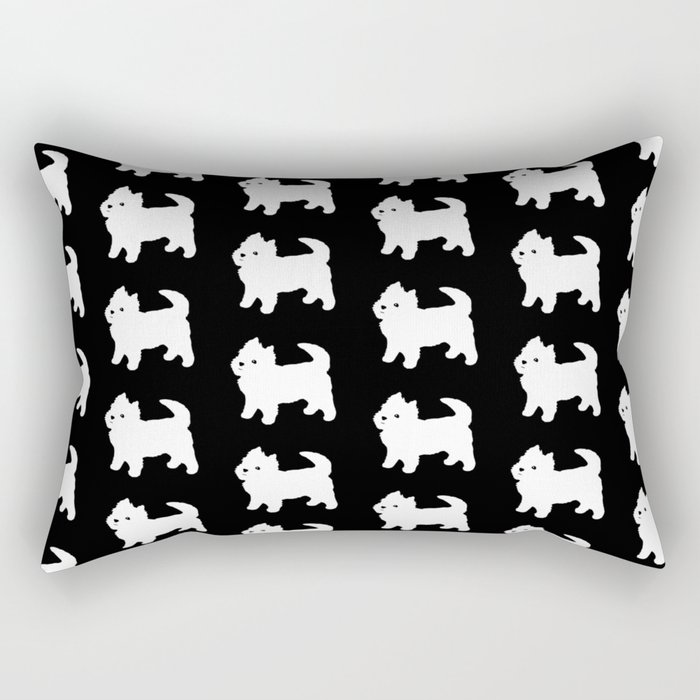 Westie Dog Pattern Rectangular Pillow