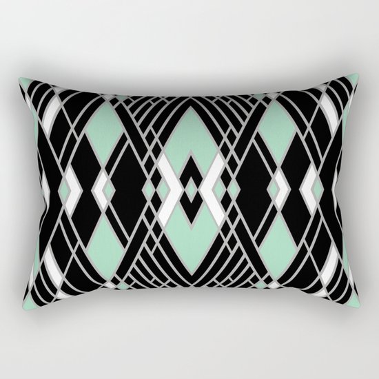 Art Deco Zoom Mint Rectangular Pillow