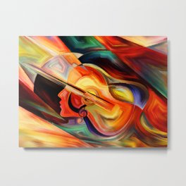 love Music Abstract fine Art Painting Metal Print