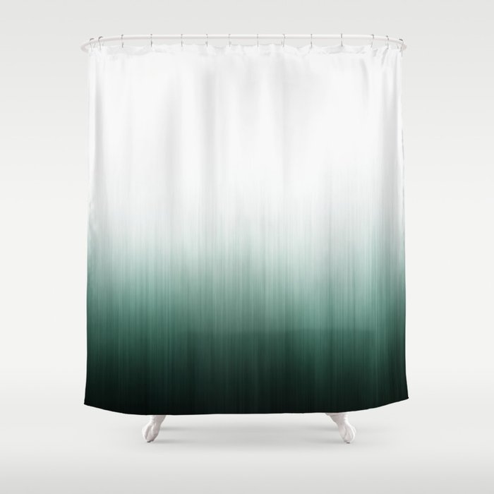 Ombre Forest Teal Fog Shower Curtain