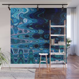 Psychedelic Bubble in Blue Wall Mural