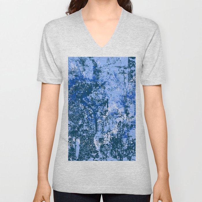 Abstract Dark Blue and Light Blue Background. V Neck T Shirt