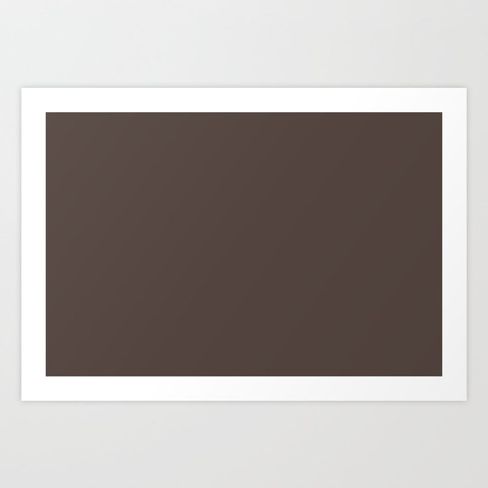 Dark Chocolate Brownie Solid Color Parable to Benjamin Moore Mississippi Mud 2114-20 Art Print