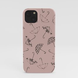 Scattered Umbrella's in Putty Pink iPhone Case