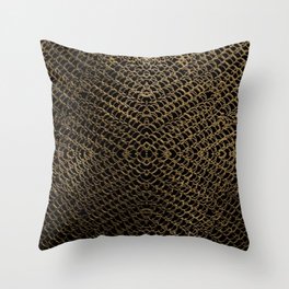 Gold Chain Mail Throw Pillow