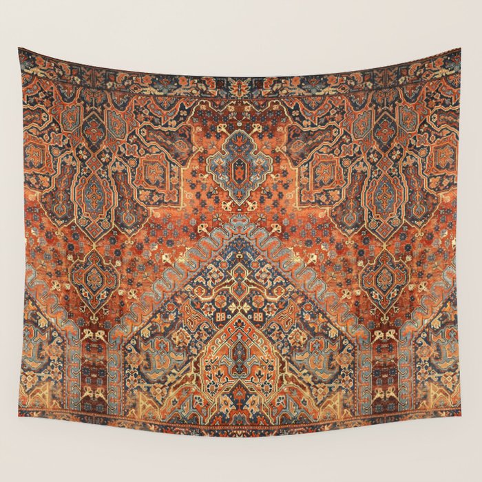 Golden Oriental Vintage Traditional Moroccan Style Wall Tapestry by