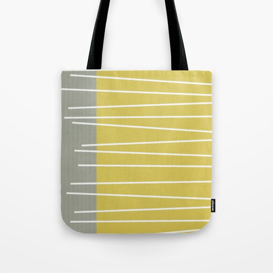MId century modern textured stripes Tote Bag