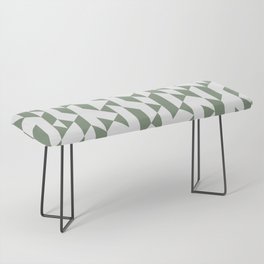 Abstract Geometric Green and White Bench
