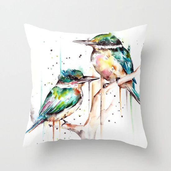 Kingfishers Throw Pillow
