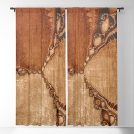 Southwestern Sunset 3 grungy copper, brown, turquoise Blackout Curtain