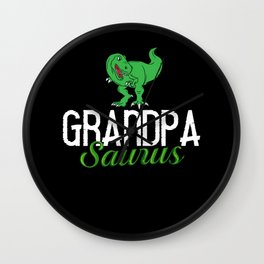 Dinosaur Grandpa Saurus Grandpasaurus Wall Clock