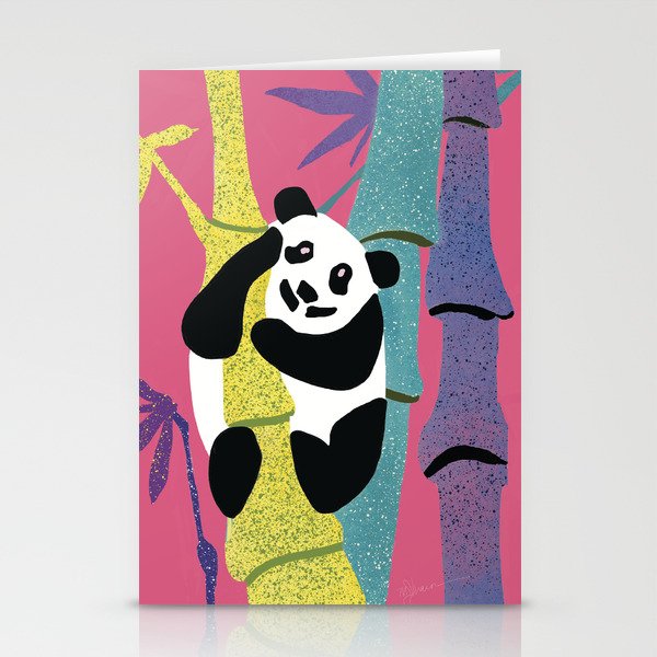 Panda Perched on Palm Tree Stationery Cards