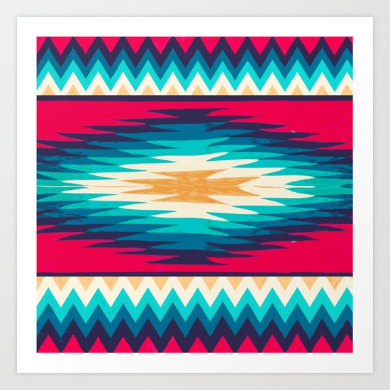SURF GIRL CHEVRON Art Print