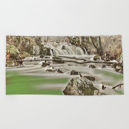 Waterfall River 2 Beach Towel