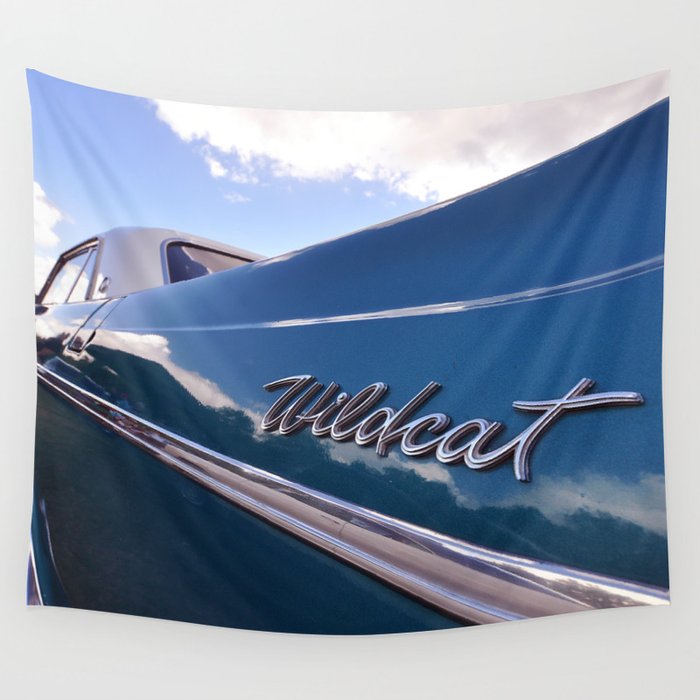Wildcat - Classic American Blue Car Wall Tapestry