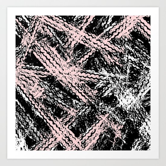 Desert Tracks Pink Art Print
