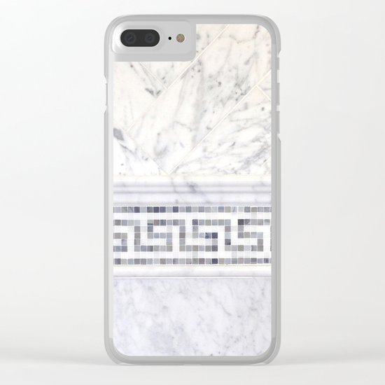 Greek Marble 2 Clear iPhone Case