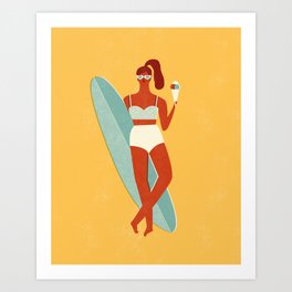Surfer girl Art Print