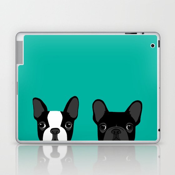 Boston Terrier and French Bulldog Laptop & iPad Skin