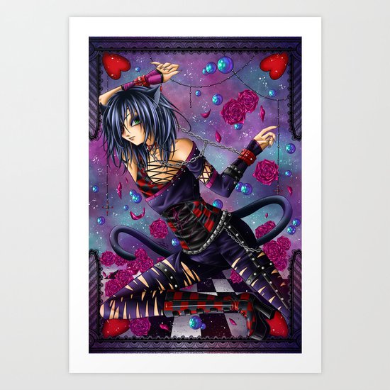 Little black cat Art Print