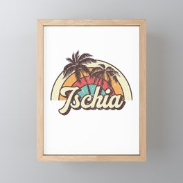 Ischia beach city Framed Mini Art Print