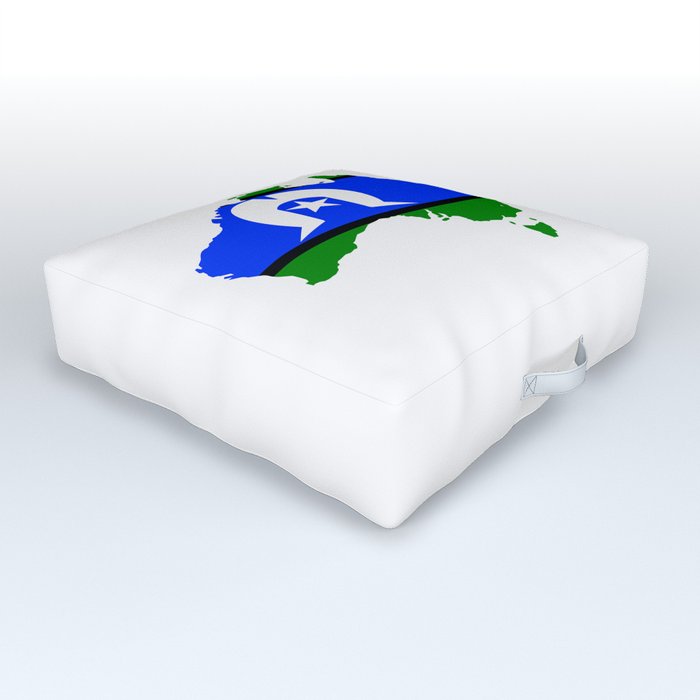 Torres Strait Islander Flag On Map Of Australia Outdoor Floor Cushion