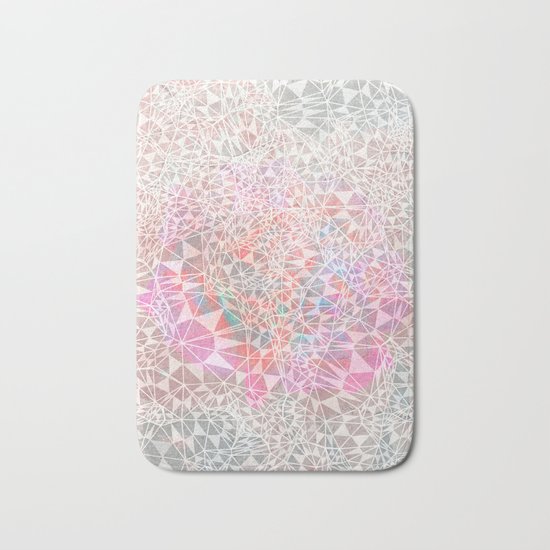 Geo batik pattern - pink Bath Mat