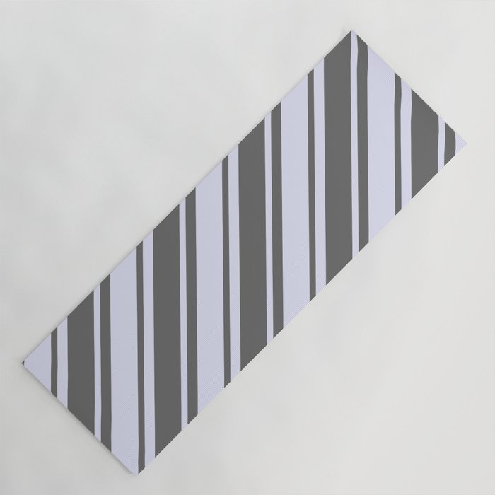 Dim Grey and Lavender Colored Lines Pattern Yoga Mat