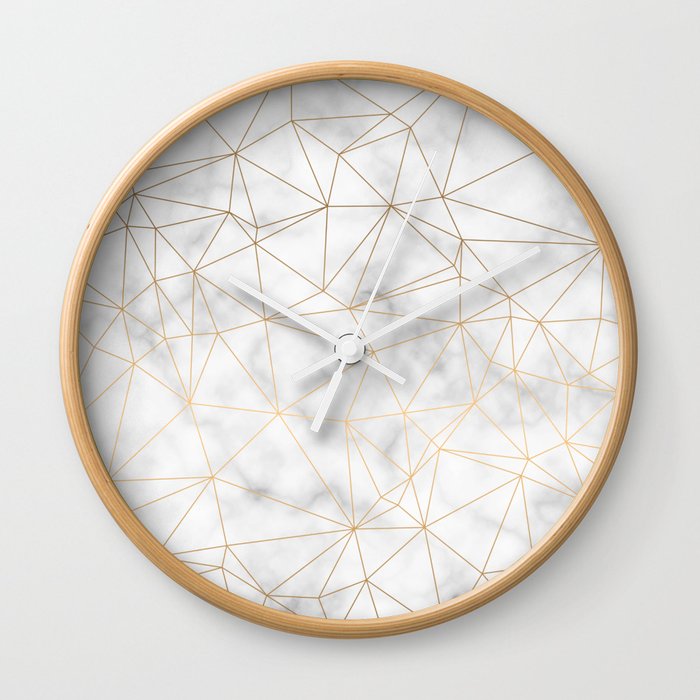 Marble Gold Geometric Texture Wall Clock