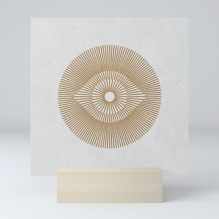 EYE OF THE SUN GOLD WHITE Mini Art Print