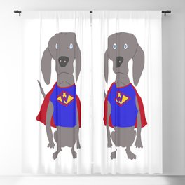 SuperWeim Grey Ghost Weimaraner Dog Hand-painted Pet Drawing Blackout Curtain